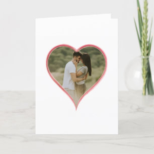 Simple Valentine's Day Heart Custom Photo Holiday Card
