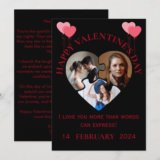 Simple Valentine's Day Photo Card (Front/Back)