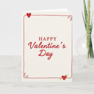 Simple Valentines Frame Gold Accent Card