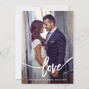 Simple Valentine's Love with Photo Holiday Card