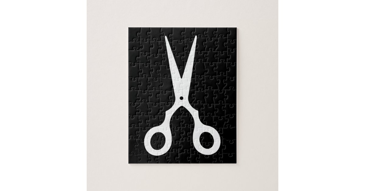 Simple Vector Scissors (Pick Your Own Color) Jigsaw Puzzle | Zazzle