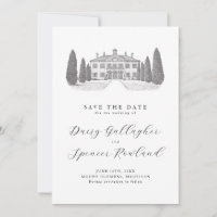 Simple Venue Illustration Elegant Wedding 