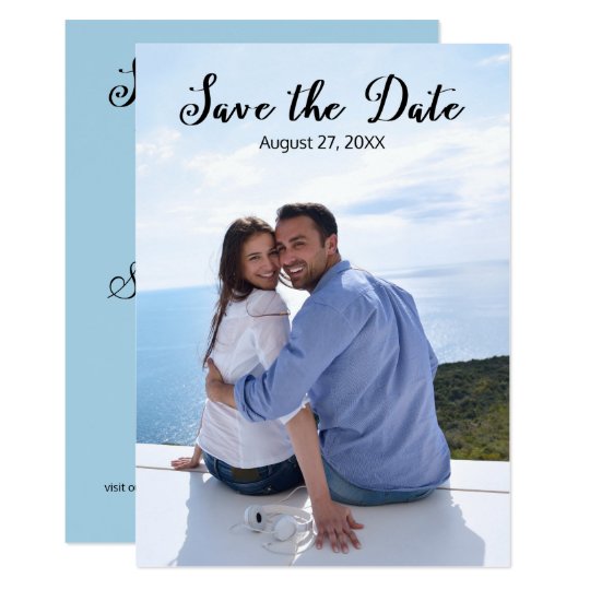 Simple Vertical Photo Elegant Script-Save the Date Card