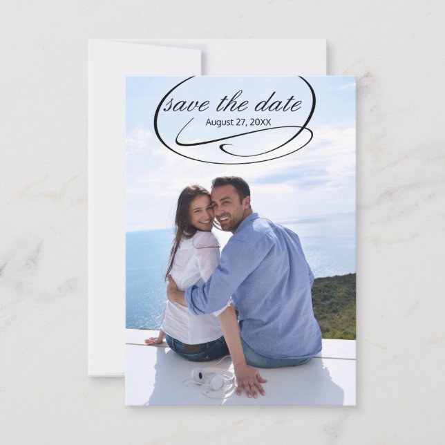 Simple Vertical Photo Swashes - 3x5 Save the Date (Front)