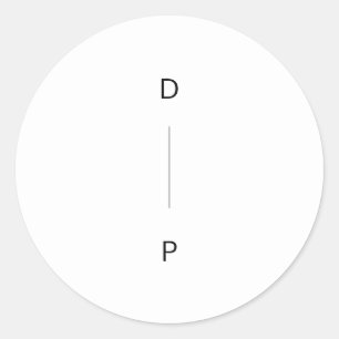 Simple Vertically Initials Wedding Classic Round Sticker