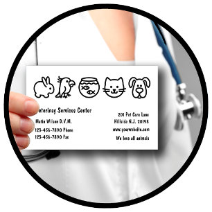 Simple Veterinarian Business Cards
