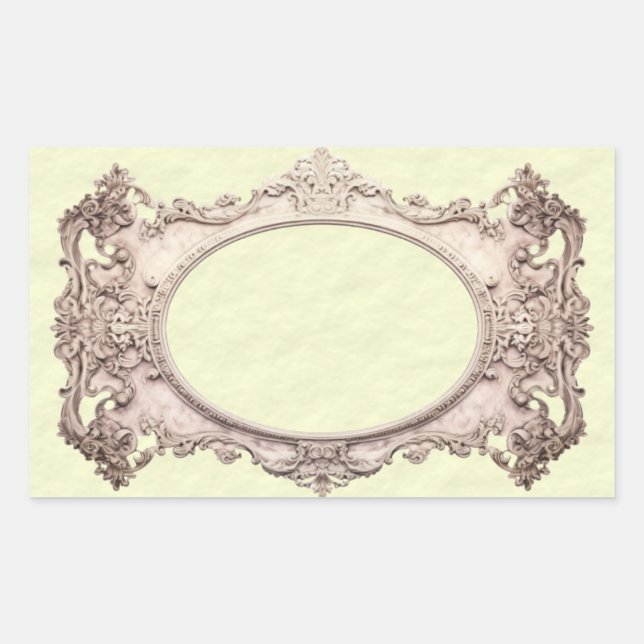 Simple Victorian Style BookPlate Rectangular Sticker (Front)