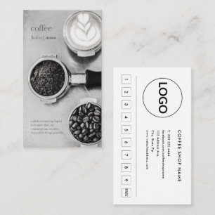 Simple Vintage Barista Beans Coffee Program Loyalty Card