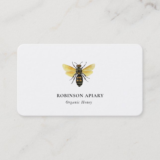 Simple Vintage bee Apiary Business Card (Front)