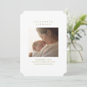 Simple Vintage Floral 2 Photo Birth Announcement