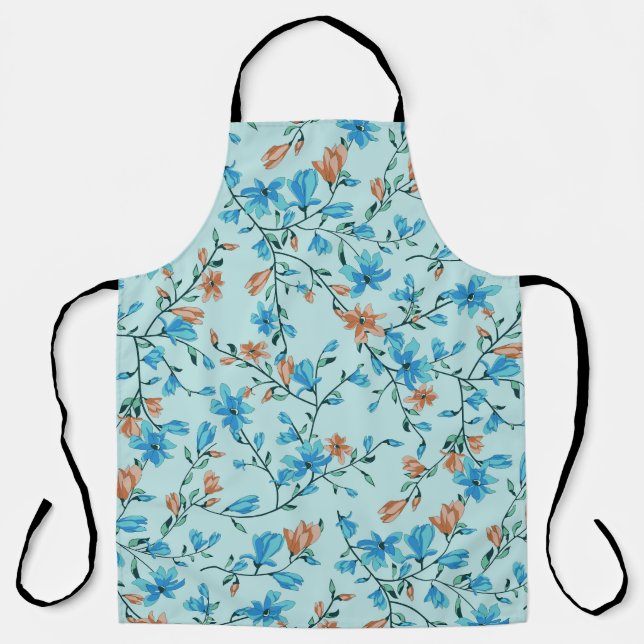 Simple Vintage: Floral Fabric Pattern Apron (Front)