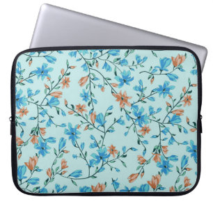 Simple Vintage: Floral Fabric Pattern Laptop Sleeve