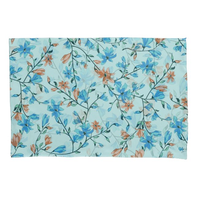Simple Vintage: Floral Fabric Pattern Pillowcase (Front)