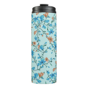 Simple Vintage: Floral Fabric Pattern Thermal Tumbler