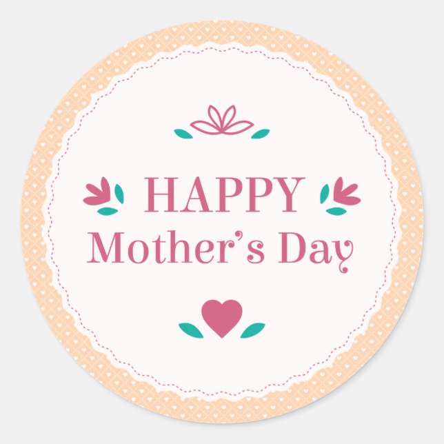 Simple Vintage Happy Mother's Day | Sticker (Front)