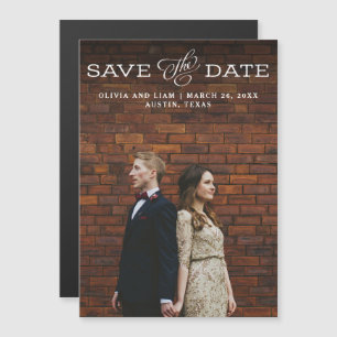 Simple Vintage Look   Photo Save The Date Magnetic Invitation