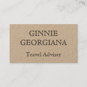 Simple Vintage Look Travel Adviser Business Card