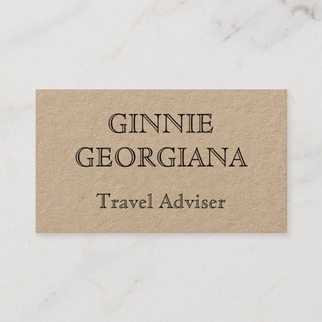 Simple Vintage Look Travel Adviser Business Card (Front)