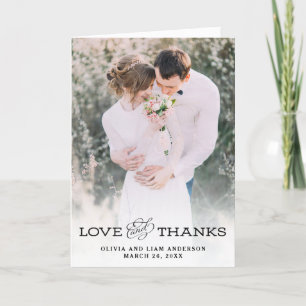 Simple Vintage Look   Wedding Photo Thank You Card