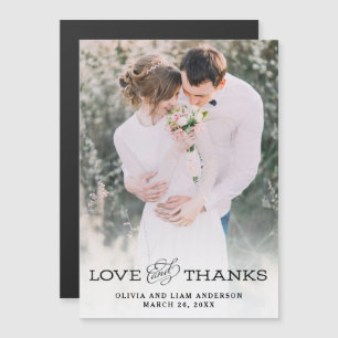 Simple Vintage Look   Wedding Photo Thank You Magnetic Invitation