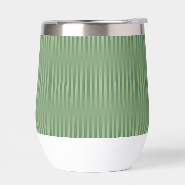 Simple Vintage Olive Sage Green Gradient Striped (Left)
