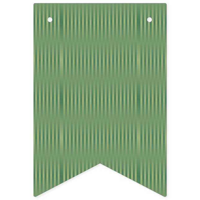 Simple Vintage Olive Sage Green Gradient Striped Bunting (First Flag)
