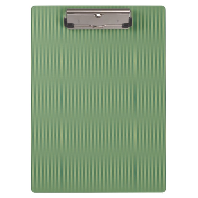 Simple Vintage Olive Sage Green Gradient Striped Clipboard (Front)