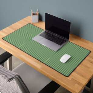 Simple Vintage Olive Sage Green Gradient Striped Desk Mat