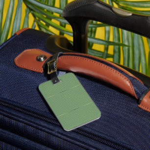 Simple Vintage Olive Sage Green Gradient Striped Luggage Tag
