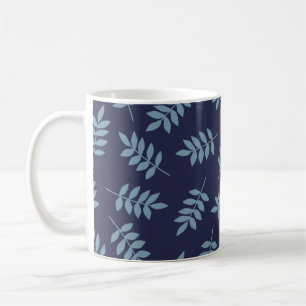 Simple vintage pattern. Dark blue background, blue Coffee Mug