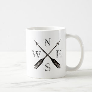 Simple Vintage Rustic Compass Design Coffee Mug