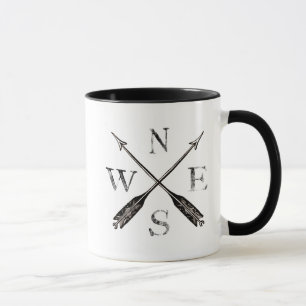 Simple Vintage Rustic Compass Design Mug