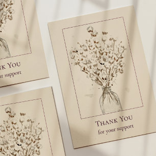 Simple Vintage Style Hand-Painted Watercolor Thank You Card