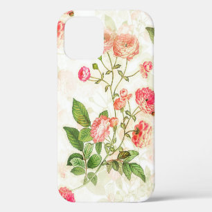 Simple Vintage Victorian Pink Floral Design iPhone 12 Pro Case