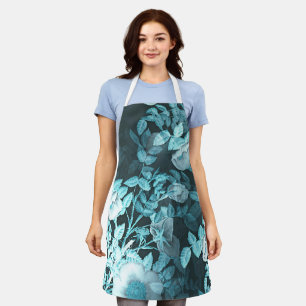 Simple Vintage Victorian White Floral Design   Apron