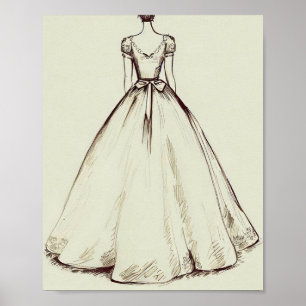 Simple Vintage Wedding Dress Poster