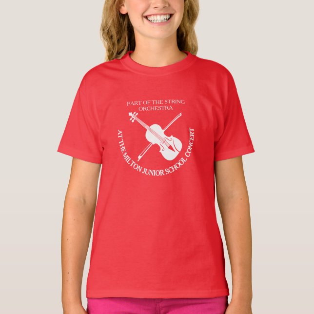 Simple violin orchestra custom concert t-shirt (Front)