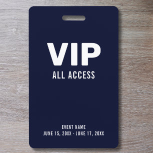 Simple VIP All Access Pass Event ID  Badge