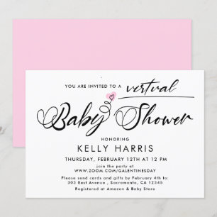 Simple Virtual Baby Girl Shower Invitation