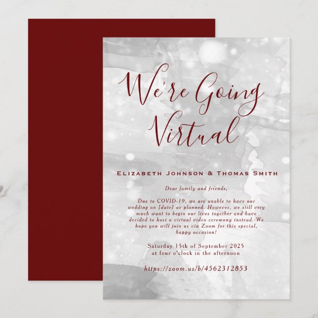 Simple Virtual Wedding Invitation (Front/Back)