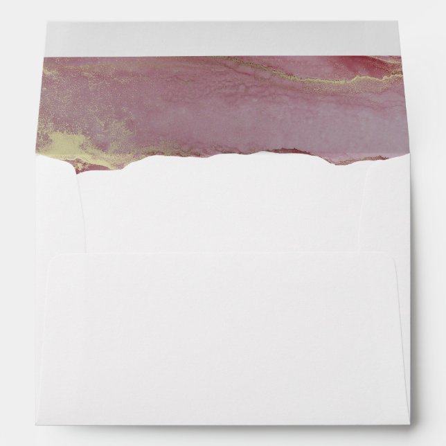 Simple Viva Magenta Wedding Envelope (Back (Bottom))