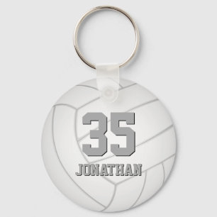 simple volleyball with athlete name key ring