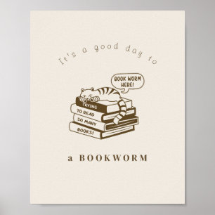 Simple Wall Art Poster   bookworm   bookish 