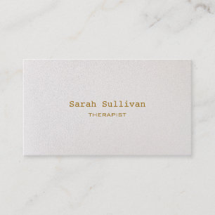 Simple Warm White Elegant Professional Business Card