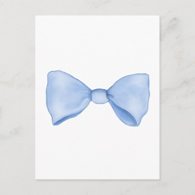 Simple Watercolor Baby Blue Bow Postcard (Front)