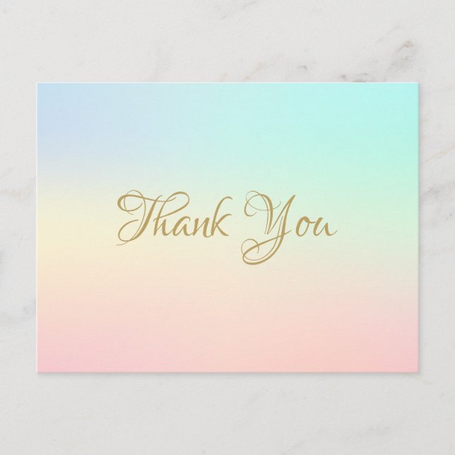 Simple Watercolor Blend Business Thank You Postcard (Front)