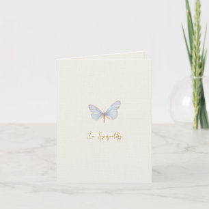 Simple watercolor  blue butterfly Sympathy card