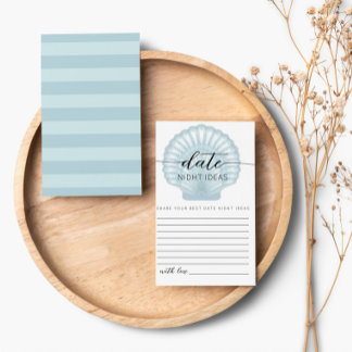 Simple Watercolor Blue Shell Date Nidht Ideas