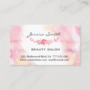 Simple watercolor blushed boho roses appointment card
