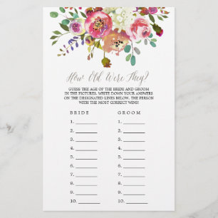 Simple Watercolor Bouquet How Old Were They Game